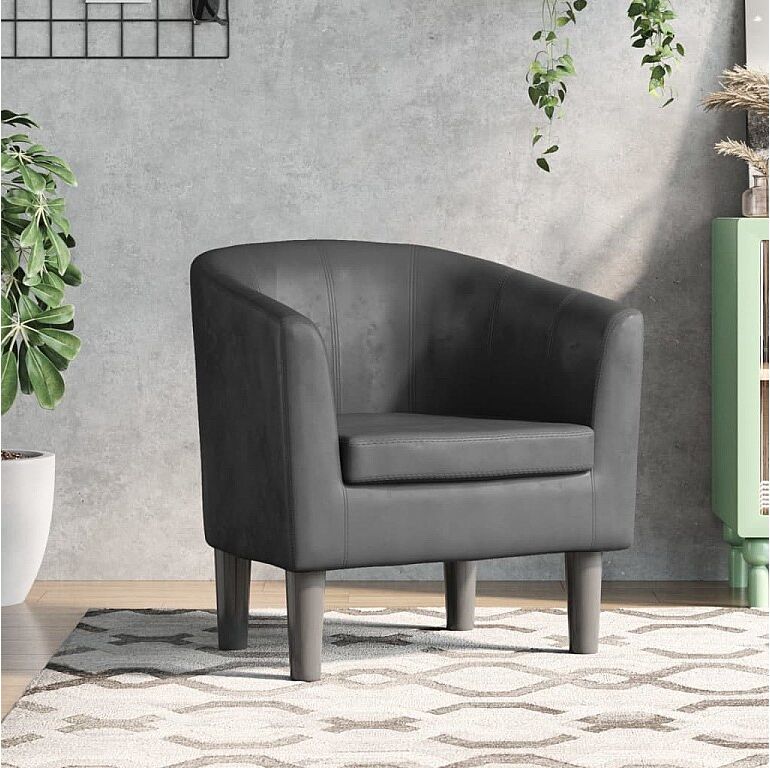 vidaxl Sillón cuero sintético gris