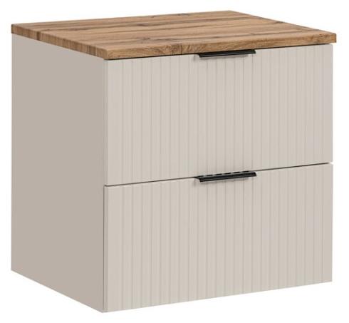 Badezimmer-Set NOXERA 80 cm - Kongo-Braun & Wotan - Platte für Waschbecken