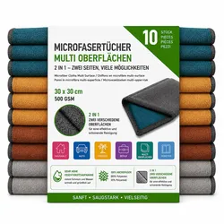 Hoffmann Microfasertücher 2-in-1 Multi Oberfläche 10er Set, 30 x 30 cm