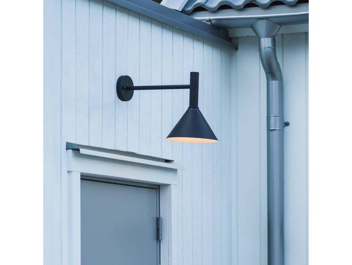 PR Home Außenwandleuchte Tripp, dimmbar, schwarz, Metall, Skandinavisch