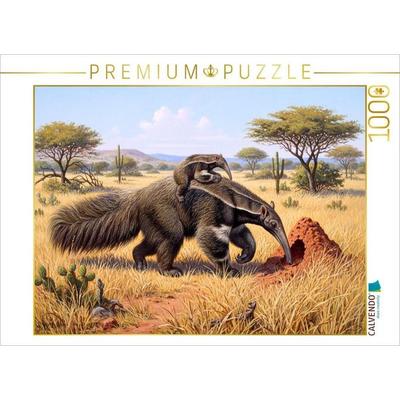 CALVENDO Puzzle Ameisenbär mit Jungtier | 1000 Teile Lege-Größe 64x48cm Foto-Puzzle für glückliche Stunden