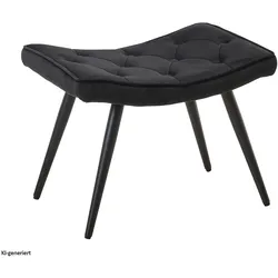 HTI-Living, Hocker, Hocker Freya Velvet Schwarz (54 x 39 x 38 cm)