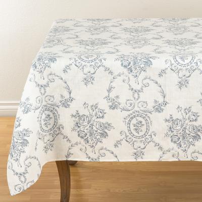 Saro Lifestyle Floral Story Linen Table Topper