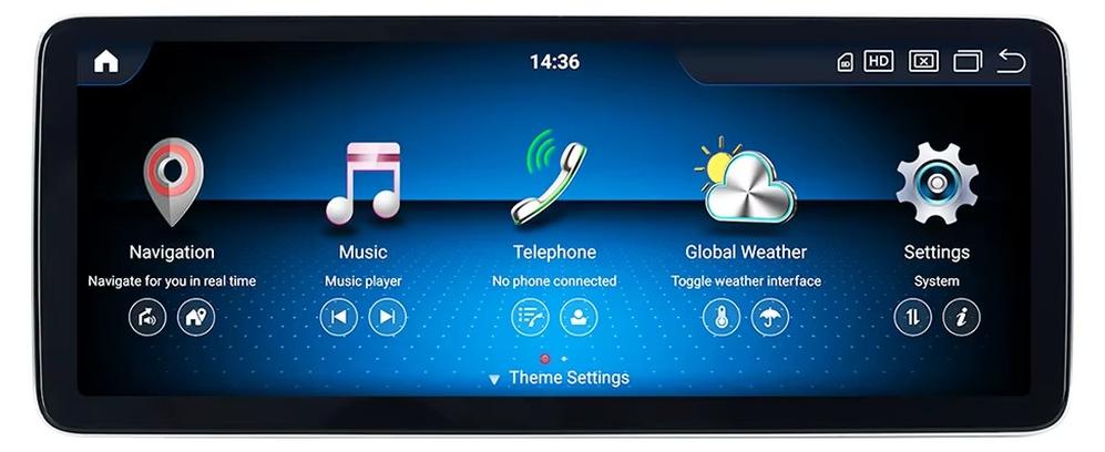 Autoradio - Android-14-Multimedia-Player - Snapdragon 680 - 8 GB RAM/128 GB Speicher - 26-cm-Touchscreen - CarPlay - Mercedes-Benz A/CLA/GLA W176/W118/C117/W463