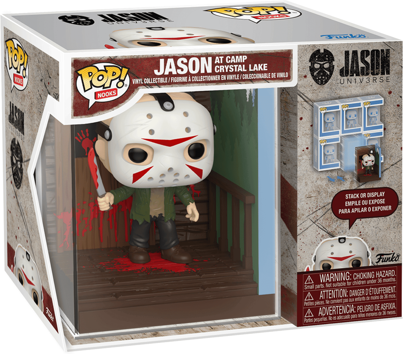 Funko Pop! Nooks Friday the 13th Jason at Camp Crystal Lake, Horror Diorama Display with Jason Voorhees, Collectible Art Piece