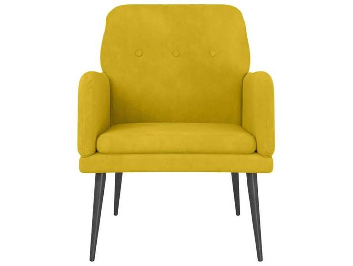 Bestseller Chaise simple - BURKE - Fauteuil salon - Jaune 62x79x79 cm Velours FF4825