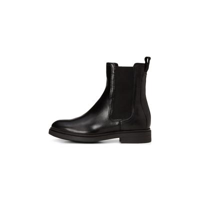 Chelseaboots MARC O'POLO "Model Paula 38", Damen, Gr. 39, schwarz, Nappaleder, unifarben, Schuhe Chelseaboots, Stiefelette, Schlupfboots mit seitlichem Stretcheinsatz