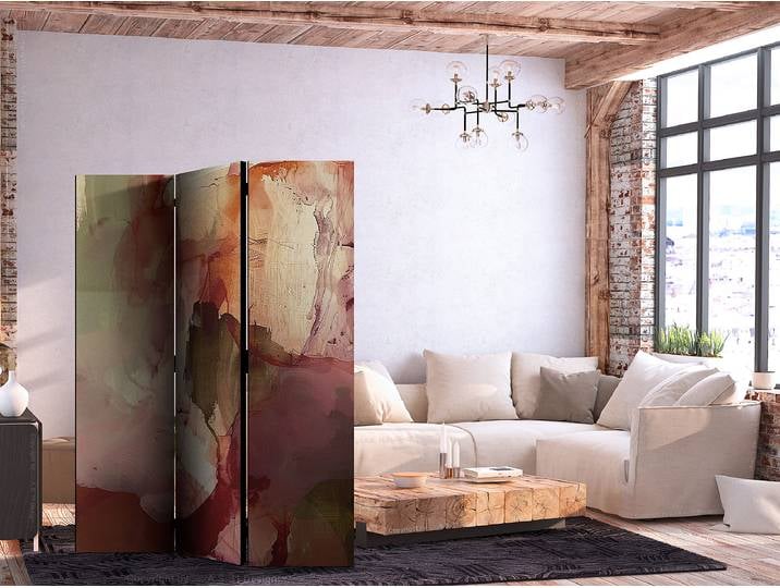 Paravent Rose Abstraction 2-seitig Andere Rot 135 x 172cm