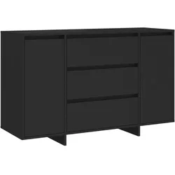 vidaXL Sideboard mit 3 Schubladen Schwarz 120x41x75 cm Holzwerkstoff