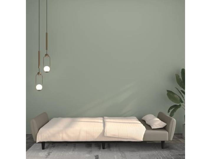 KTHLBRH 2-Sitzer-Sofa aus Samt, Hellgrau Holzgestell, umwandelbar, Schaumstoff, Traglast 110 kg pro Sitzplatz, 220 x 100 cm