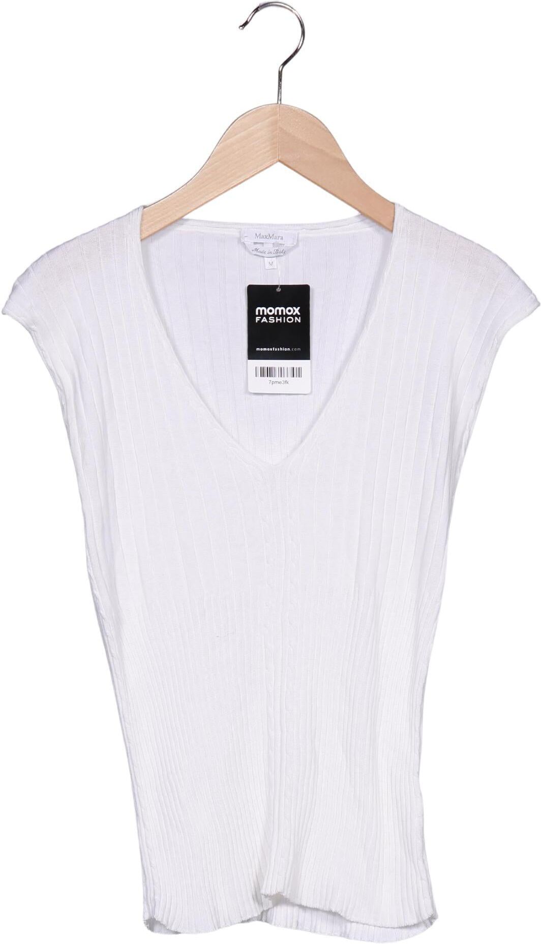 Max Mara Damen Pullover, Weiß, Gr. M, Baumwolle - Second Hand