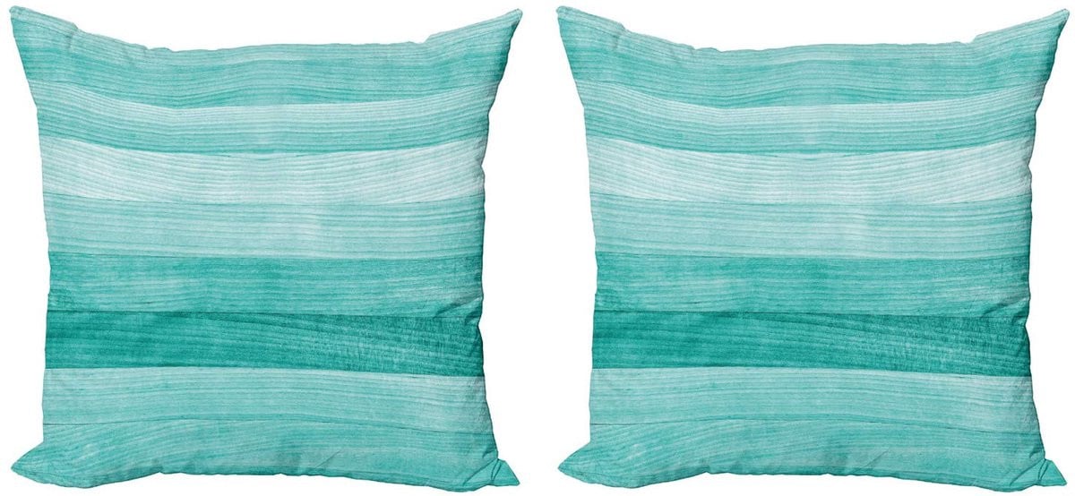 ABAKUHAUS kussenhoes set turkoois, 2x 50 x 50 cm, dubbelzijdig met rits