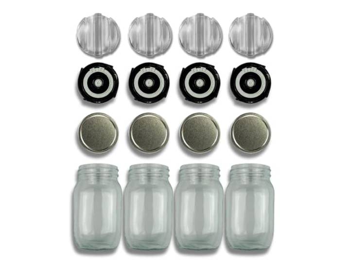 Joenos Fermentationsglas-Set, 4 Gläser mit Deckeln für Wein, Kombucha, Gemüse, Kefir und Sauerteig Exclusiv Handel 4x Fermentationsgläser (946 ml)