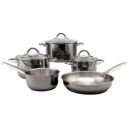 Kochtopf-Set 8tlg aus Edelstahl, schwarz