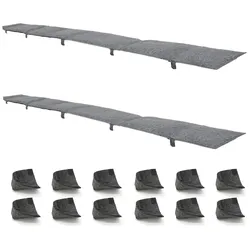 FILZ Set 2x Bierbank Auflage zum Wenden 220cm plus 12x Bodenschoner