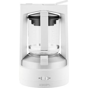 Krups Kaffeemaschine T 8.2, KM468210, mit Glaskanne, 1,25 Liter, 850 Watt, weiß, bis zu 10 Tassen