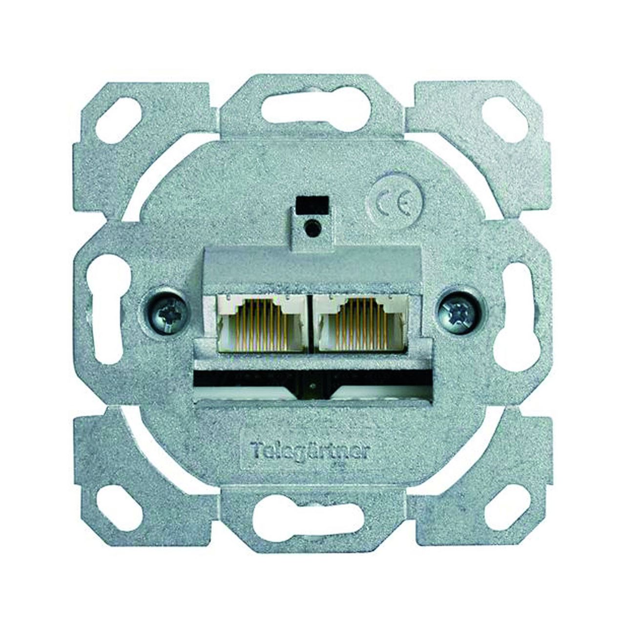 Telegaertner Anschlussdose Cat6A 2xRJ4 UP Kanaleinb RAL1013 ws LSA Designf