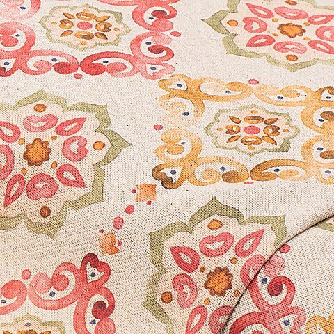 Dekostoff Vintage-Batik mit Leinen, natur-color