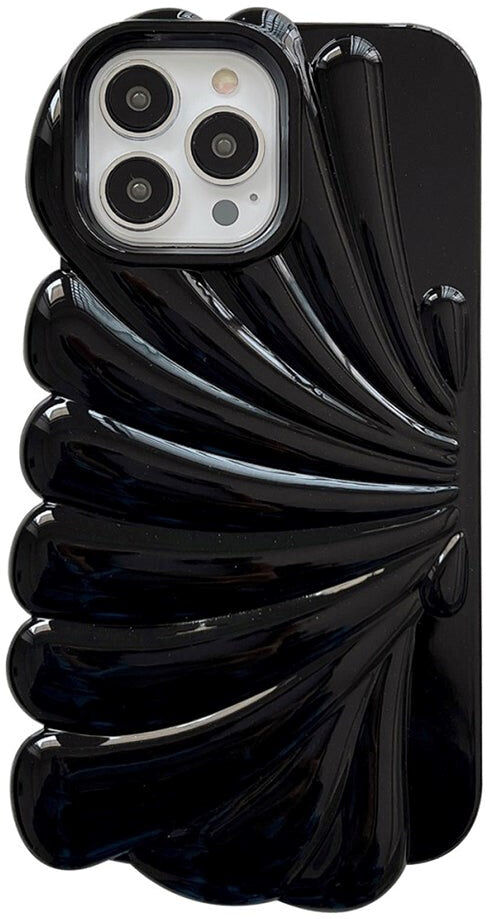 INCOVER iPhone 14 Pro Fleksibelt Cover - Muslingeskal Design - Sort