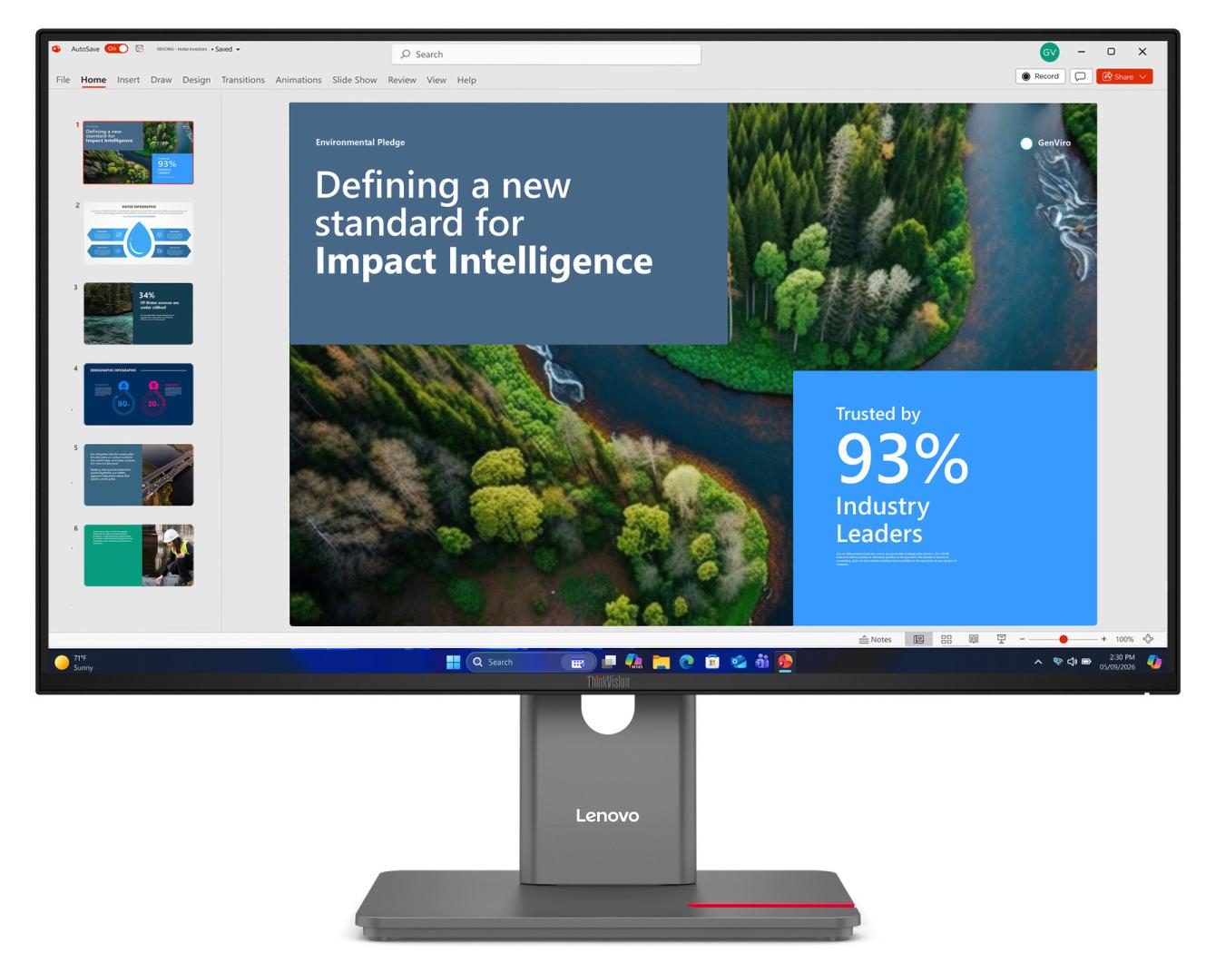 Lenovo ThinkVision P27UD-40 Monitor, 68,6 cm (27"), 3840 x 2160 Pixel, 4K Ultra HD, LED, 6 ms, Schwarz
