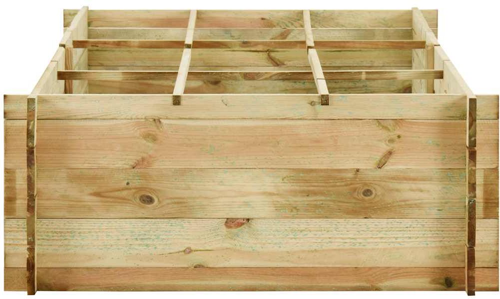 vidaXL Jardinera para verduras madera pino impregnada 197x100x40cm Marrón