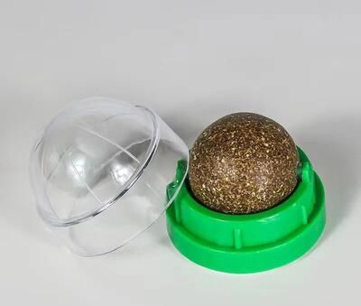 Inspire Curations Wall Mounted Catnip Ball Toy Natural Cat Grass Treat & Self Grooming Scratcher green