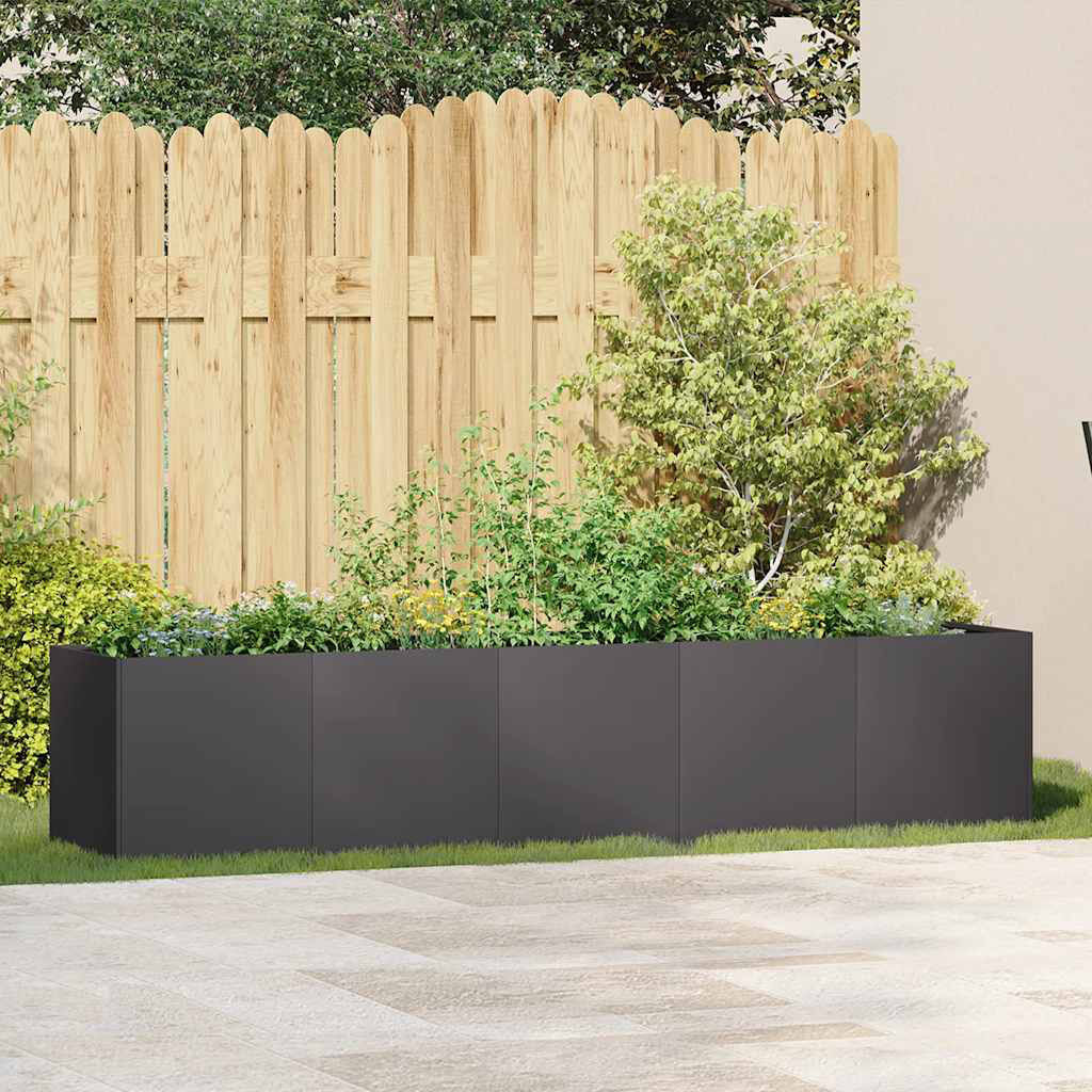 Rio Metal Planter Box Black 15.75" H x 78.74" W x 15.75" D