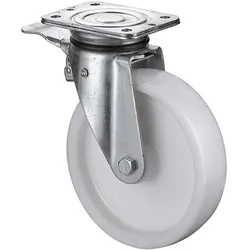 BS Rollen, Möbelrollen, Schwerlastlenkrolle Rad-Ø 200 mm Tragfähigkeit 600 kg mit Feststeller Kunststoff 138x110mm