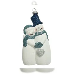 Christmas Decorations Christbaumschmuck Schneemann Schneefrau 12cm Kunststoff Weihnachtskugeln weiß