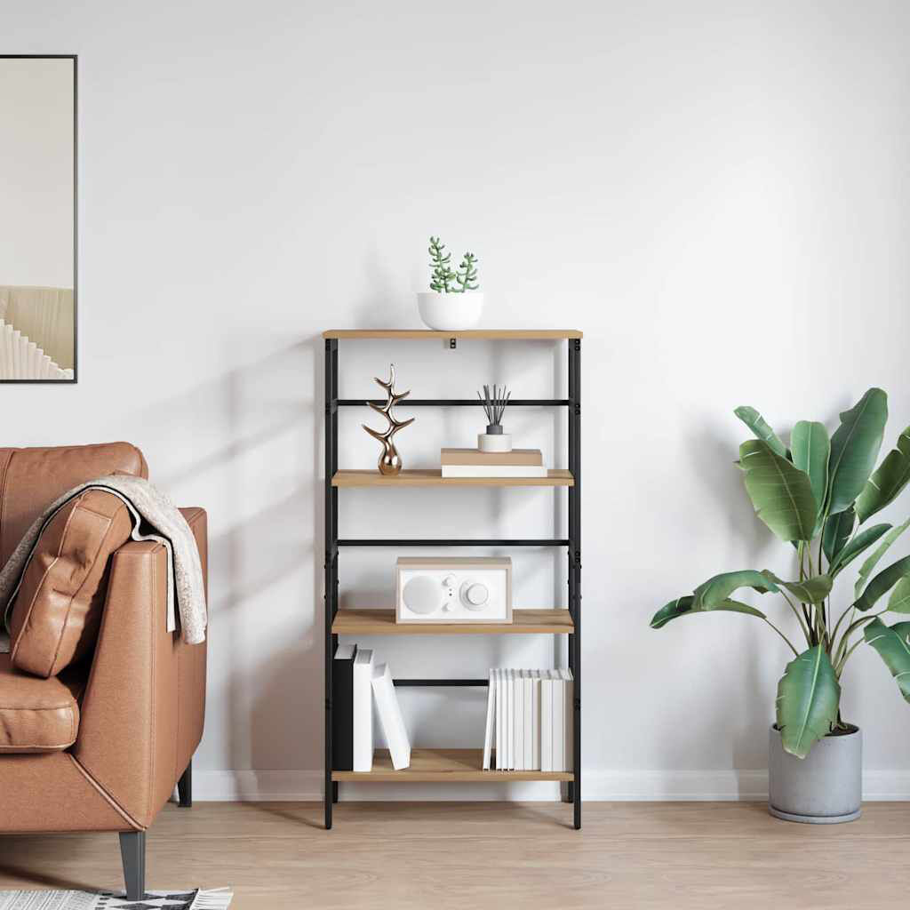 Trent Austin Design Steel Etagere Bookcase Artisan Oak (3 Shelves) 115cm. H x 60cm. W x 29.5cm. D