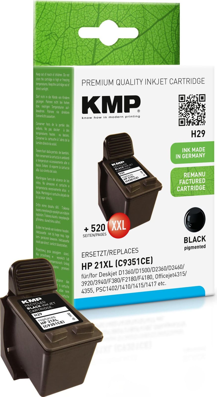 KMP inktcartridge zwart compatibel met HP 21XL C9351CE