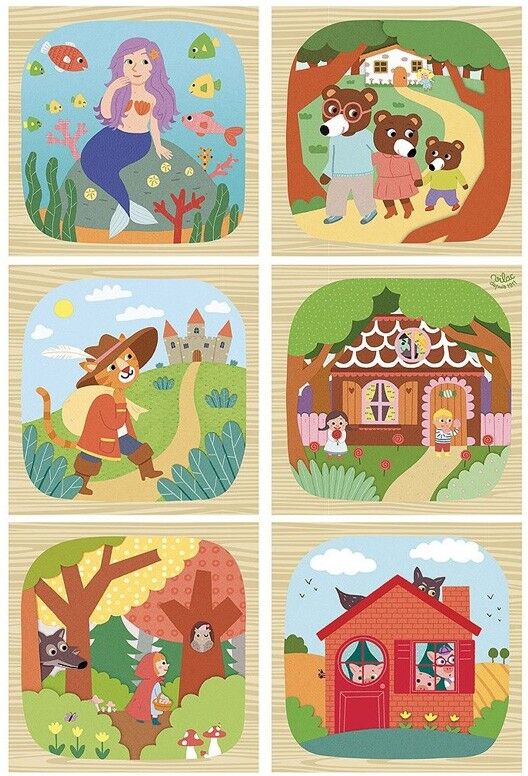 Cubes en bois Les Contes - Vilac