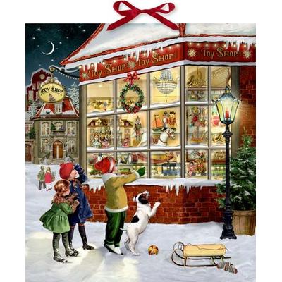 Wand-Adventskalender – Vor dem Spielzeugladen