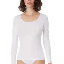 Schiesser Luxury Shirt Weiß Baumwolle 38 Damen