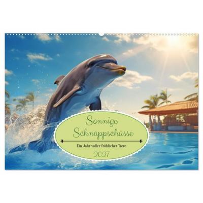 Sonnige Schnappschüsse - Ein Jahr voller fröhlicher Tiere (Wandkalender 2027 DIN A2 quer), CALVENDO Monatskalender