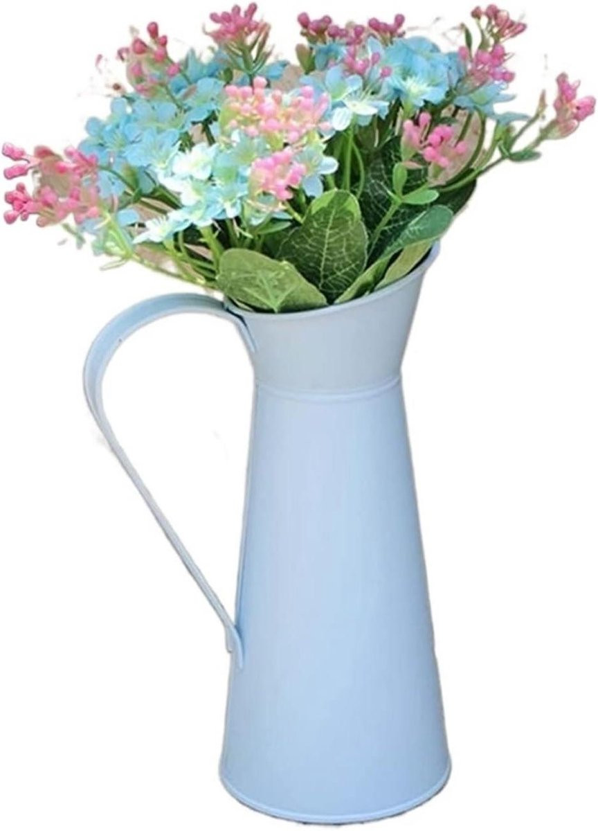Decoratieve Metalen Kruik met Handvat voor Woonkamer Decoratie, Hoogte: 20 cm