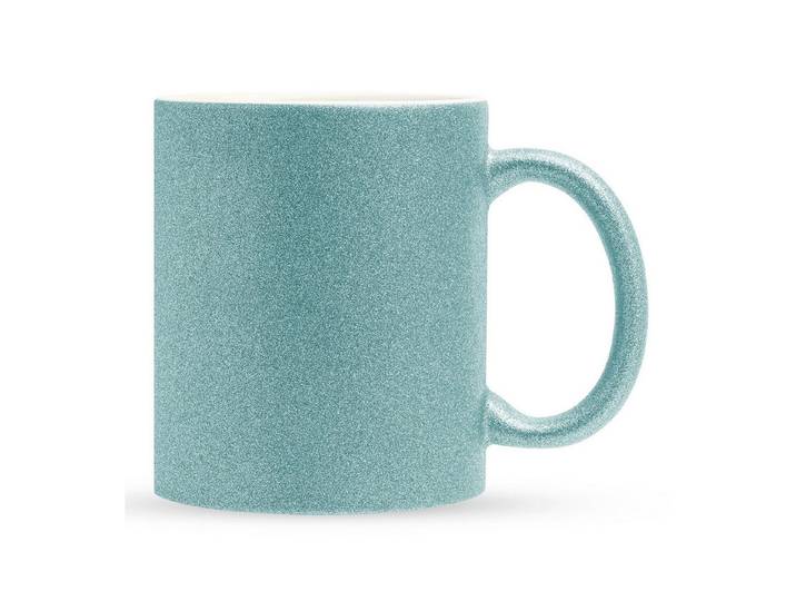 22Feels Tasse 180x Sublimation Rohling Glitzer Keramik 325ml (11oz) Farbig HELLBLAU, 180-tlg.