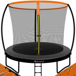 KESSER® Trampolin Gartentrampolin   TÜV Rheinland GS Zertifiziert   Kindertrampolin bis 150 kg   Komplettset mit Sicherheitsnetz, Leiter, Randabdeckung, Seitentasche & Zubehör