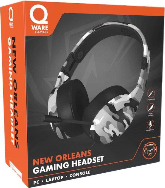 Qware Gaming Headset New Orleans Artic Camo White - Geschikt voor Playstation 4, Playstation 5 en PC
