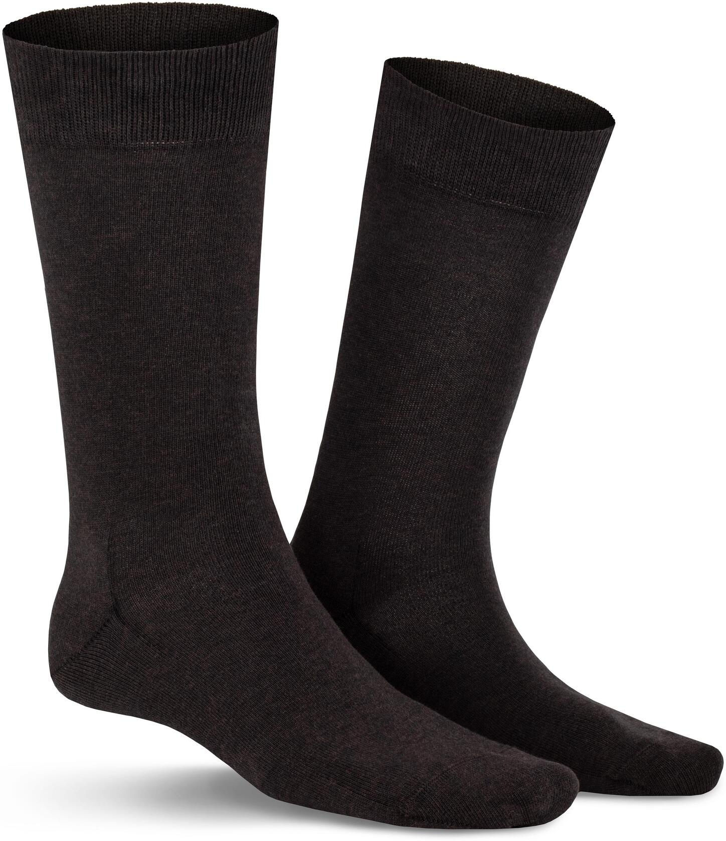 Socken KUNERT "RICHARD", Herren, Gr. 47-50, schwarz (braun, meliert), Baumwollmischung, normal, Socken Socken, druckfreier Komfortbund, weich, sportlicher Look