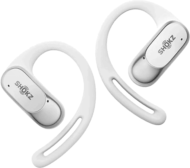 Auriculares conducción de aire - Shokz OpenFit Air, Intraurales, Bluetooth, IP54, 28h Autonomía, Blanco