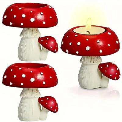 Uplift Picks Decorative Mushroom Candle Holder Cute Tea Light Mushroom Ornament Decorative Mushroom Candle Holder Cute Tea Light Mushroom Ornament