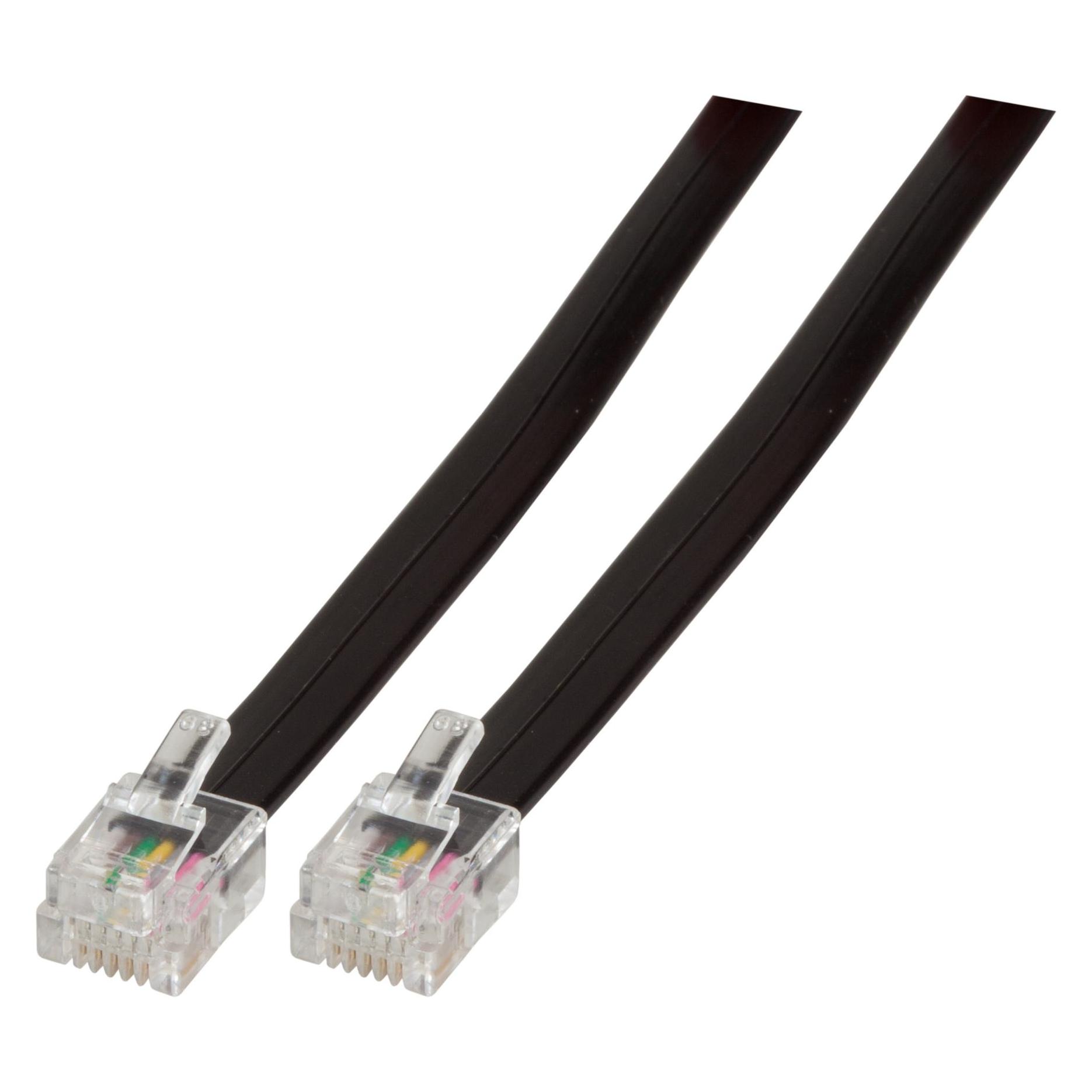 EFB Elektronik Modularkabel RJ12 (6/6) / RJ12 (6/6), 1:1, schwarz,6 Meter (K2404SW.6)