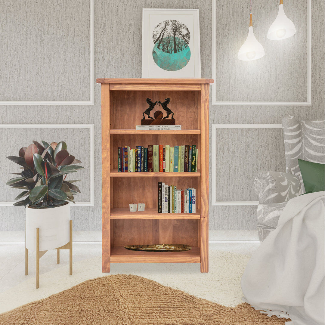 Three Posts Venice 120cm H Standard Bookcase Wood (4 Shelves) 120cm H x 70cm W x 25cm D