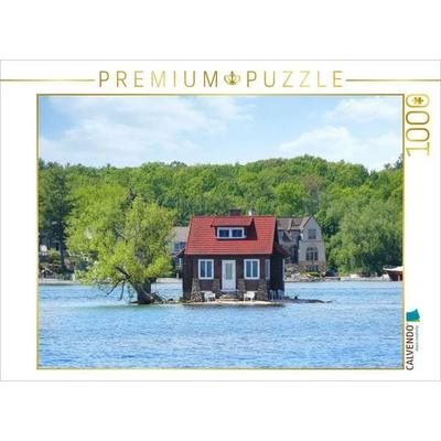 CALVENDO Puzzle Hub Island 'Just Room Enough Island' (kleinste Insel) im Abfluss des Ontariosees in den Sankt-Lorenz-Strom, Ontario | 1000 Teile