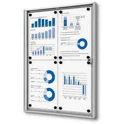 SHOWDOWN Displays Showdown Schaukasten für Innen  Economy SCXS - 4x DIN A4 - Aluminium - Silber