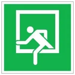 Rettungsschild Notausstieg Folie 150x150mm