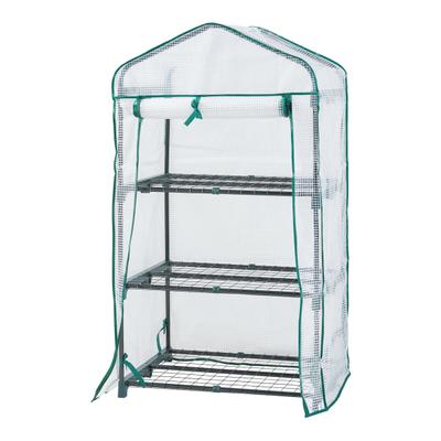 Helloshop26 - 3-stöckiges Gartengewächshaus 125 x 69 x 49 cm weiß