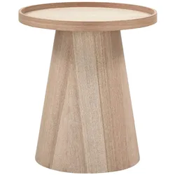 Beistelltisch Maud aus MDF-Holz, skandinavisches Design, rund, Natur, Ø 45 cm
