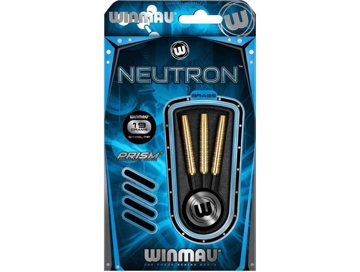 Winmau Neutron - Steeltip dartpijlen - Gripzone over de hele lengte - Zwart (set van 3)